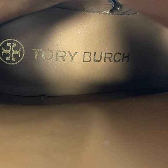 Tory Burch Ruby Python-Embossed Ankle Boots Size 8 Aspen Block Heel Chain Accent - Picture 12 of 13